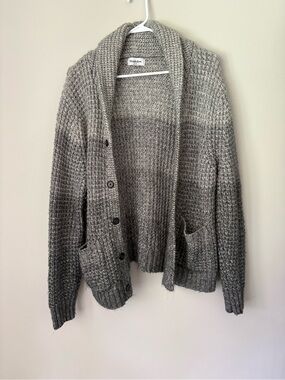 Goodfellow & Co Gray Gradient Knit Shawl Collar Cardigan